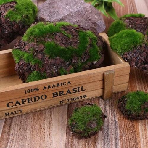 6pcs Creative Fake Rock Green Foam Moss Stone Artificial Flower Wood Chip Micro Landscap Grass Plant Kids Toy Home Garden Decor