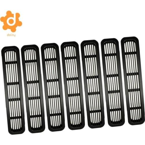 7Pcs Front Clip In Grille Grill Mesh Insert Kit for Jeep Wrangler JK