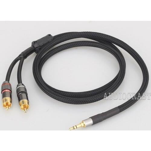 Audiocrast A53+XW60 HiFi cable audio RCA cable Audio signal wire plug 3.5mm straight aux plug convert two RCA plug