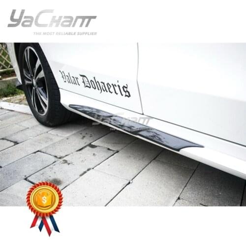 Car-Styling Dry Carbon Fiber Side Trim Fit For 2015-2018 MB W205 C Class & C63 Sedan YC DESIGN Style Side Skirt Garnish Strip