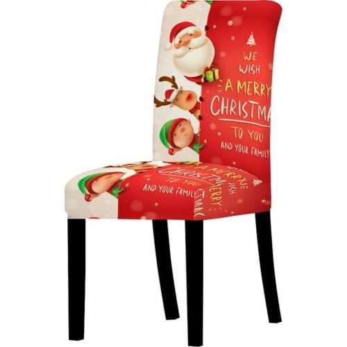 3D Christmas Deer Print Chair Cover for Dining Room Chairs Covers High Back Living Room Chair Cover for Chairs for Party Wedding