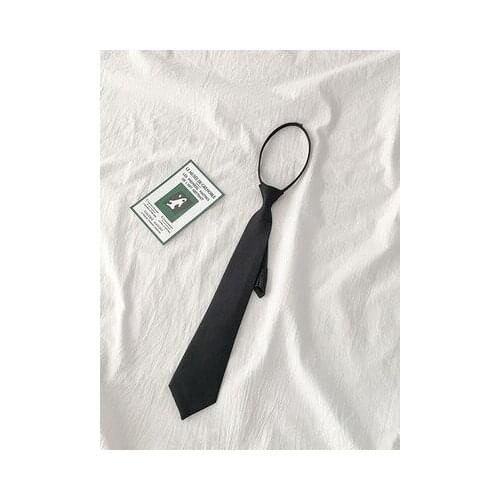 Black Clip On Men Tie Security Ties For Men Women Unisex Tie Clothing Necktie Funeral Doorman Steward Black Tie Matte Black