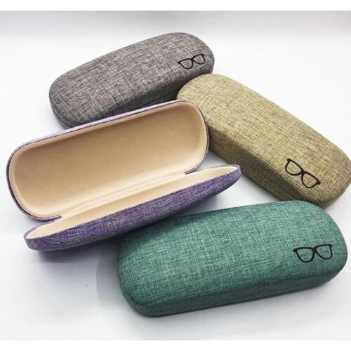 Vintage Retro Square Glasses Storage Box Leather Eye Glasses Case Hard Reading Eyewear Protector Case Men Women Sunglasses Box