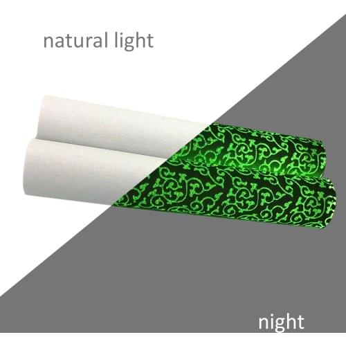 David accessories 20*33cm Glow in the Dark Leaf Vinyl Synthetic Leather For Hair Bow DIY Projects Handbag Wallet Shoes,1Yc6938