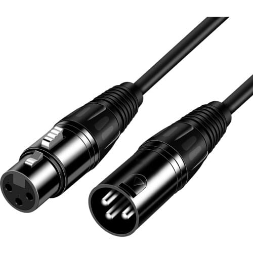 XLR Microphone Cable SWOPOR Male to Female For Mic 3 Pin 3m Length Black