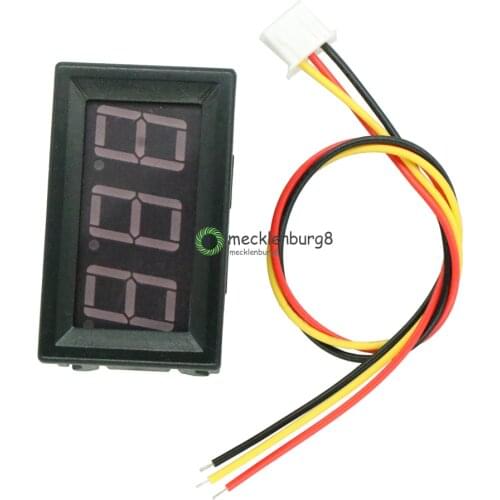 Mini Digital Voltmeters 0-99.9 V LED digital display panel counter 99.9 V blue DC; monitor low power three-wire consumption