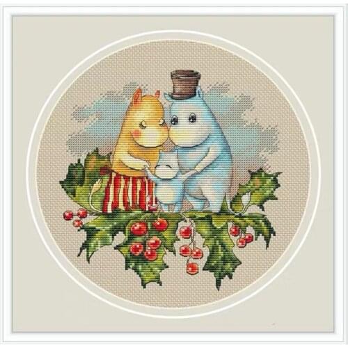 Animails family Cross Stitch Kit Packages Counted Cross-Stitching Kits New Pattern NOT PRINTED Cross stich Painting Set