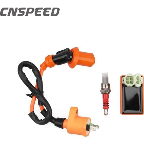 Motorcycle Racing 6pin CDI Ignition Coil Spark Plug Set Fit for GY6 50cc 125cc 150cc Moped Scooter YC101758