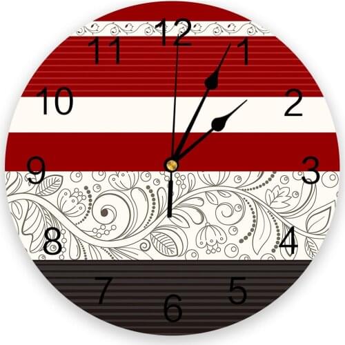 Vintage Flower Red 3D Wall Clock Modern Design Brief Living Room Decoration Kitchen Clock Art Wall Watch Home Decor