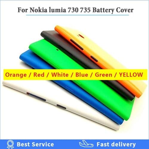 New 4.7 Inch Battery Back Cover For Nokia Lumia 730 735 Battery Housing Door Replacement For Nokia 730 735 with Side Button