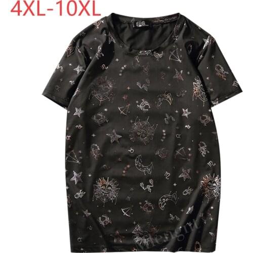 New Cool Summer 4-10XL T Shirts Men 3D Printed Starry Sky O Neck Stretch Tops Clothing Casual Short Sleeve Streetwear Tee Shirts