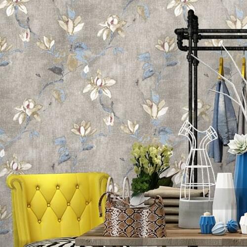 Pastoral Flowers Non-Woven Wallpaper 3D European Style Vintage Background Wall Paper Living Room Bedroom Clothing Store Tapety