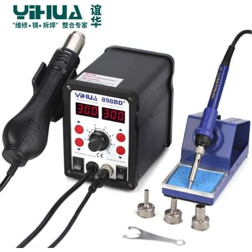 YIHUA898BD+ Desoldering Hot Air Soldering Station 110 V With Iron Soldering Welding Station For Repair