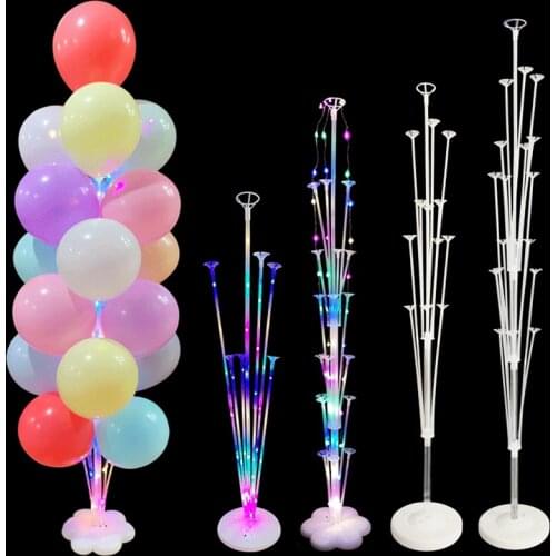 7/11/13/19 Tubes Balloon Stand Holder Column Confetti Balloons Happy Birthday Balloon Kids Baby Shower Wedding Party Decoration