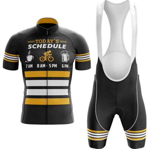 Todays Schedule Summer Cycling Clothing Mountain Cycling Jersey Set Ropa Ciclista Hombre Maillot Ciclismo Road Bike Jerseys set