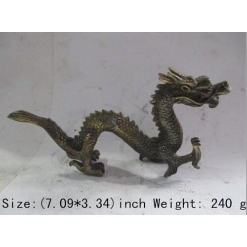 Elaborate Chinese hand-carved copper antique collection dragon statue