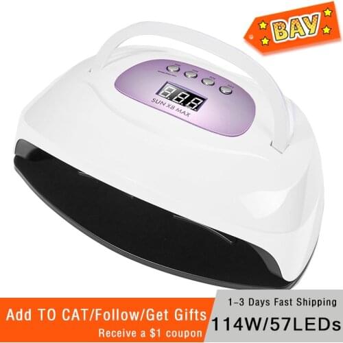 SUN X8 MAX UV Lamp 114W LED Nail Lamp For Manicure Nail Dryer 57Pcs LEDs ice Lamp All For Curing UV Gel Polishing Nail Art Tool