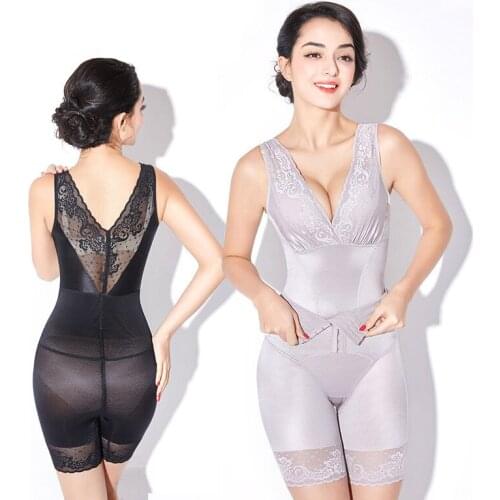 Slimming Shapewear Clothes Bodysuit Waist Trainer Hip Enhancer Butt Lift Shaper Jumpsuit Back Take off Buckle Lace Boxer Corsets