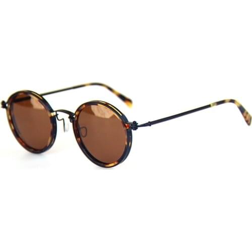 Vintage Fashion Oval Holly Design Titanium Sunglasses Sco017 Import Acetate High Quality UV400 Polarized Women Man Eyeglasses