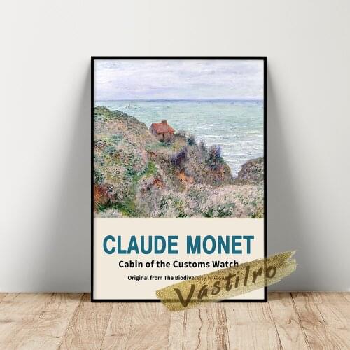 Claude Monet Museum Exhibition Poster, Cabin Of The Customs Watch Canvas Painting, Monet Seascape Wall Art, Landscape Home Decor