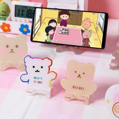 Yisuremia Kawaii Mini Desktop Mobile Phone Holder Portable Cute Stand Holder For Phones Desk Organizer