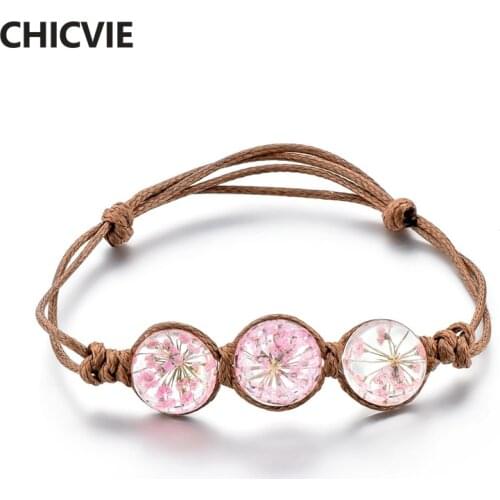 CHICVIE PU Leather Charm Bracelet Women Bracelets & Bangles Braided Femme Vintage Boho Bijoux Ethnic Jewelry Bracelet SBR170053