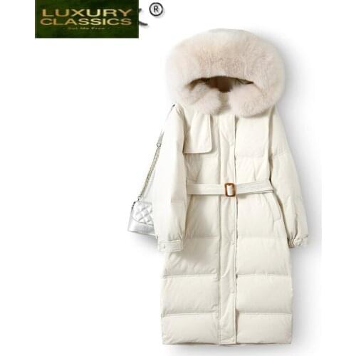 Winter Down Jackets Womens Hooded Parkas Jacket Female Coat Fox Fur Collar Long Thick Women Jacket Korean Clothes Y145 WPY881