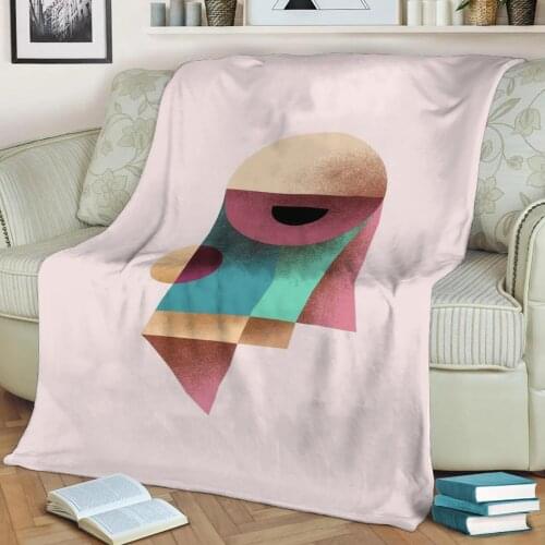 Gold Navy Geo 3D Printed Velvet Plush Throw Fleece Blanket Bedspread Sherpa Blanket Home Decora