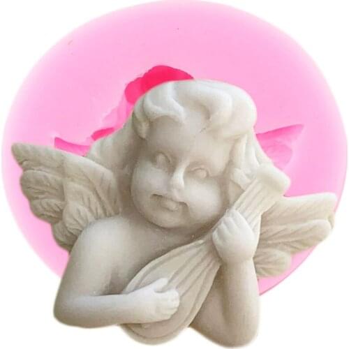 3D Angel Baby Silicone Molds Cupcake Topper Fondant Cake Decorating Tools Soap Resin Clay Candy Chocolate Gumpaste Moulds