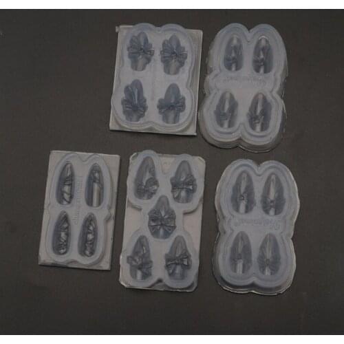 T84A 5 Pcs DIY Nail Decoration Crystal Epoxy Resin Molds Mini Bowknot Silicone Mould