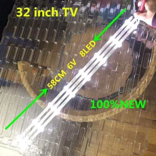 6 pcs/Lot 100% NEW FOR 32 INCH TV FOR TCL skyworth, konka TV 6V LCD TV LED universal aluminum substrate assembly 58CM 8 LED