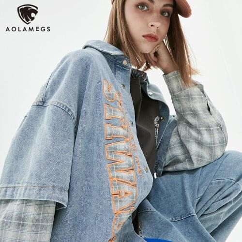 Мужские джинсовые рубашки Aolamegs China At AliExpress