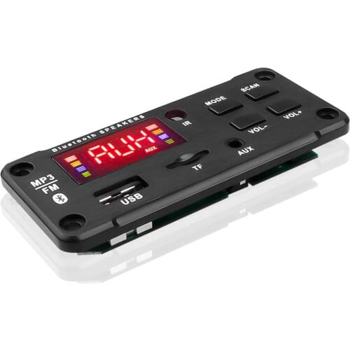 AUX 12V Bluetooth 5.0 WAV Mp3 Player Decoding Board FM Radio Module Wireless Audio Receiver 3.5mm TF Card For All Cars