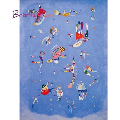 BRISTLEGRASS Wooden Jigsaw Puzzle 500 1000 Piece Sky Blue Wassily Kandinsky Educational Toy Collectibles Painting Art Home Decor