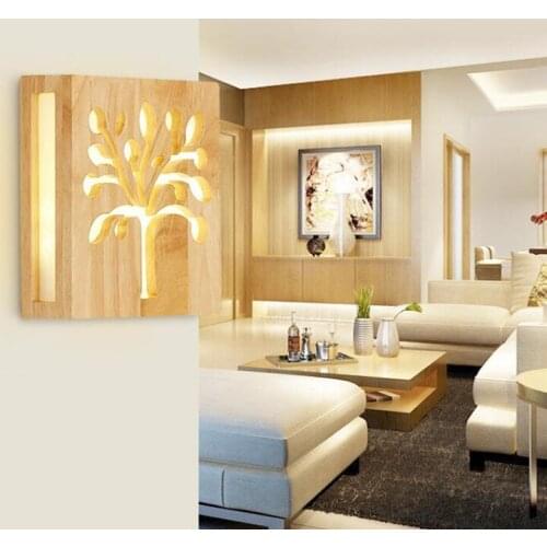 Wooden wall lights bedside wall lamp bedroom wall light sconce for kitchen restaurant modern wall lamp Nordic macaroon sconces
