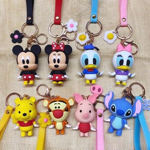 Disney childrens doll Donald Duck Mickey bear cartoon cute new mold three-dimensional keychain key pendant toys