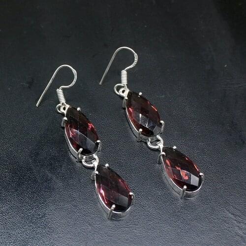 Gemstonefactory Big Promotion Unique 925 Silver Rare Stylish Purple Amethyst Women Ladies Gifts Dangle Drop Earrings 20212246