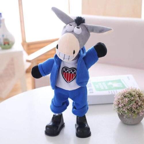 Creative Donkey Plush Doll Shaking Head Donkey Suffed Dolls Singing Dancing Donkey Dolls Electric Animal Dolls Kids Gifts