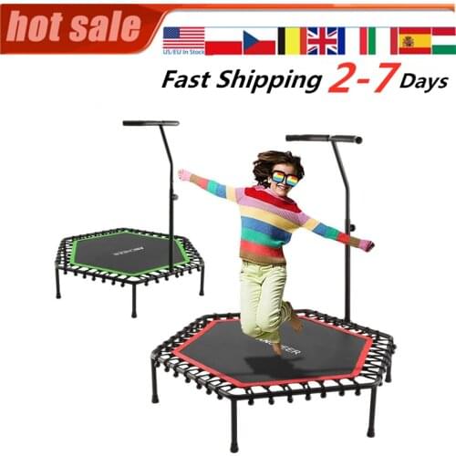 Indoor Fitness Trampoline Jumping Cardio Trainer Fitness Trampoline Bungee-Rope-System with Adjustable Handle bar
