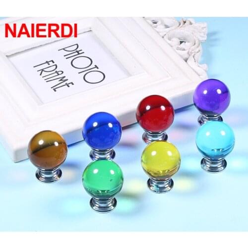 NAIERDI 30mm Crystal Ball Furniture Knob Kitchen Cupboard Door Pulls Drawer Knobs Cabinet Handles Wardrobe Door Handles Hardware