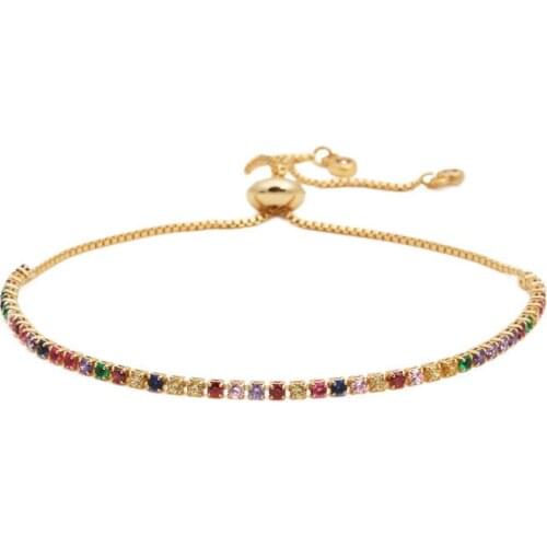 Fashion Women Colorful Bracelet Multi-Color Rhinestone Adjustable Bracelets Bangles Wristband For Party Sister Jewelry