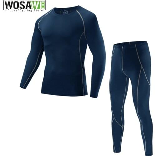 Winter Black Blue Mens Pro 2020 Bike Cycling Base Layers Set Comfortable Bicycle Long Sleeve Shirt Breathable Underwear Jersey