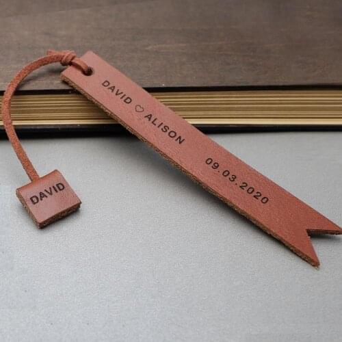 Personalized Leather Bookmark Engrave Your Name & Date Rustic Bookmarks for Books Reading Page Makers Christmas Gift for Readers