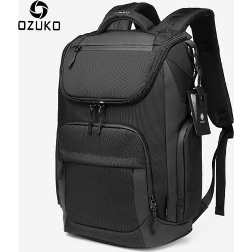 OZUKO Multifunction Men Backpack Large Capacity Waterproof Backpacks 15.6" Laptop Backpack Travel Business Male USB Charging Bag