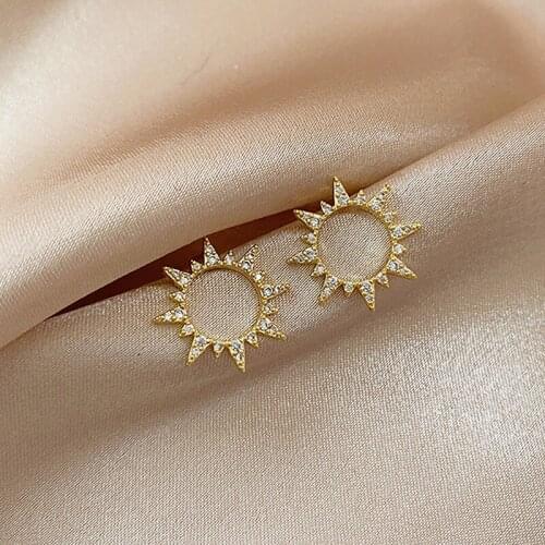 Luxury Shining Crystal Drop Earrings Gold Color Rhinestone Dangle 2020 Earrings for Women Wedding Party Jewelry