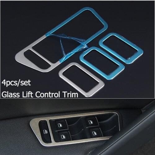 Car styling 4pcs/set Stainless Steel Door Window Button Frame Round Trim Covers For VW Volkswagen Golf 7 MK7 Auto Accessories