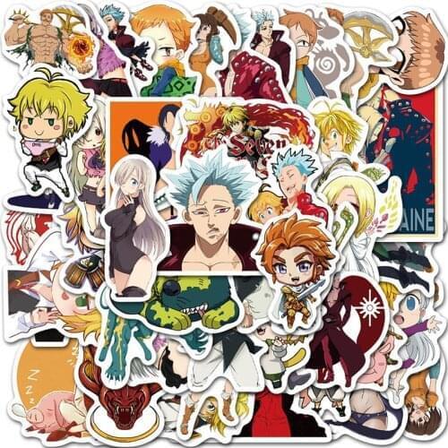 10/30/50Pcs/Set Japan Anime Seven Deadly Sins Stickers Waterproof for DIY Laptop Guitar PS4 Skateboard Kids Toys Sticker