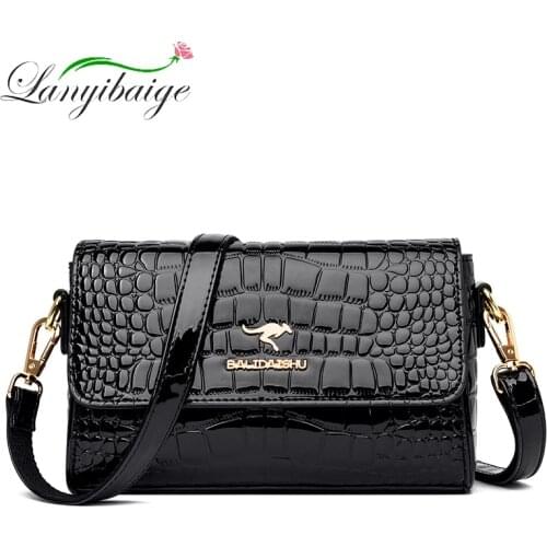 Ladies Luxury PU Leather Handbag Brand Crocodile Pattern Designer Shoulder Bag Elegant Ladies Bag Sac A Main Flap Crossbody Bags