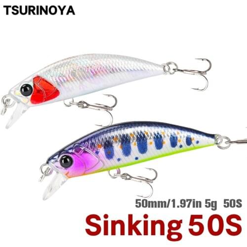 TSURINOYA 50mm 5g Sinking Minnow Fishing Lure INTRUDER 50S TROUT Artificial Jerkbait Hard Bait Pike Wobbler Stream Crankbait