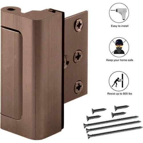 Aluminium Alloy U Door Reinforcement Lock 3"Defender Security Door Lock Home Child Proof Door Stopper Security Door Lock